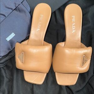 Prada Women's Brown Leather Mules